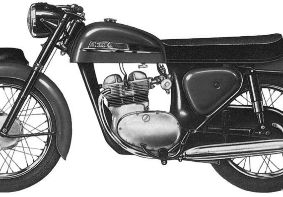Norton 250cc Jubilee motorcycle (1964) - drawings, dimensions, pictures