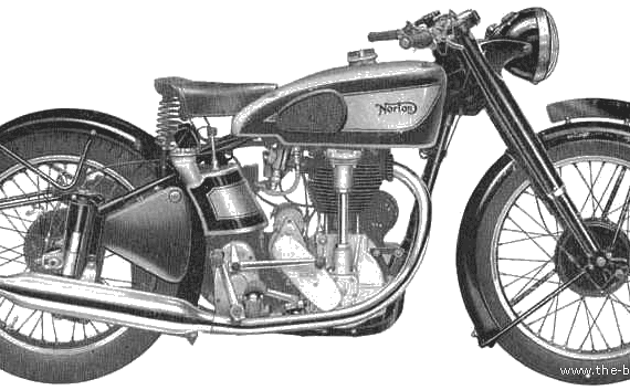 Norton 30-50 motorcycle (1951) - drawings, dimensions, figures