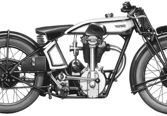 Мотоцикл Norton 500 (1929) - чертежи, габариты, рисунки