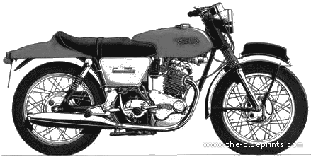 Norton 750 Commando motorcycle - drawings, dimensions, figures