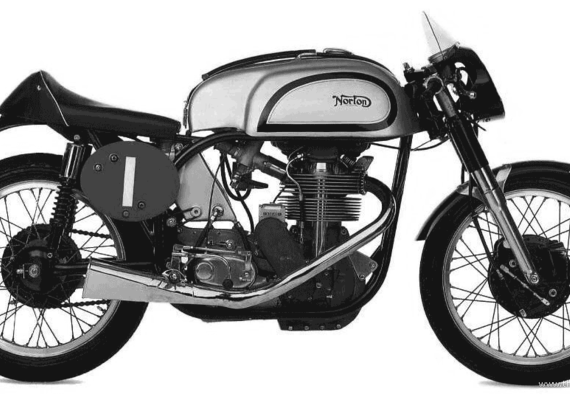 Мотоцикл Norton Manx 30m (1962) - чертежи, габариты, рисунки