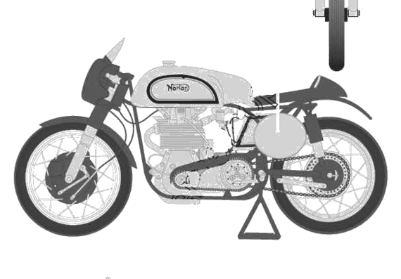 Norton Manx 500cc motorcycle - drawings, dimensions, figures