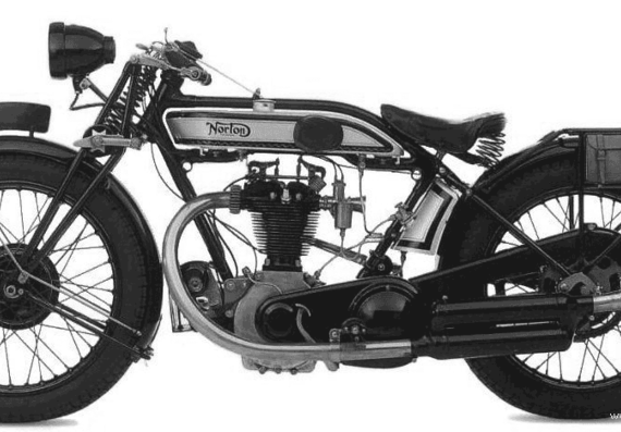 Norton Model 18 motorcycle (1927) - drawings, dimensions, pictures