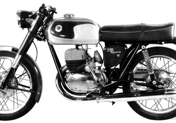 Мотоцикл Ossa 175 Sport (1964) - чертежи, габариты, рисунки