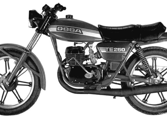 Мотоцикл Ossa 250TE (1983) - чертежи, габариты, рисунки