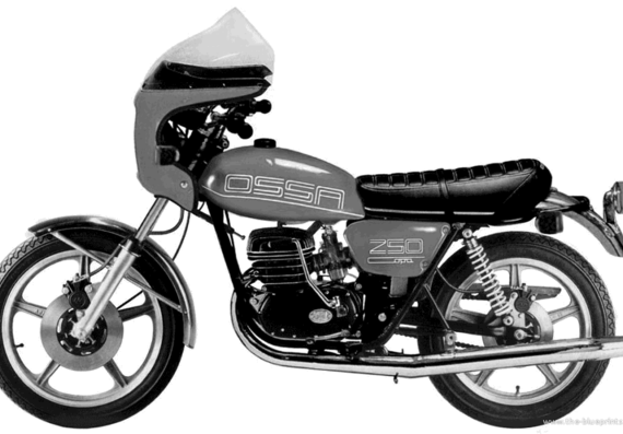 Мотоцикл Ossa 250 Copa (1979) - чертежи, габариты, рисунки