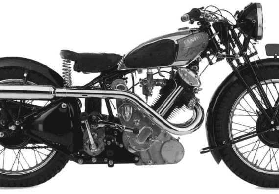 Мотоцикл Panther Model 100 (1935) - чертежи, габариты, рисунки