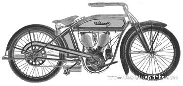Мотоцикл Peerless Twin - чертежи, габариты, рисунки