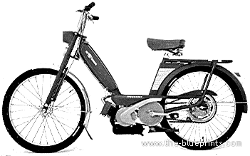 Peugeot 101T Moped motorcycle - drawings, dimensions, figures
