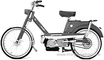 Peugeot 102MS Moped motorcycle - drawings, dimensions, figures