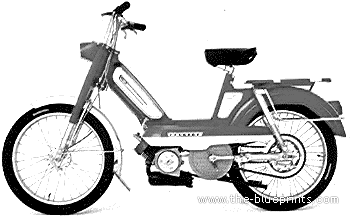 Мотоцикл Peugeot 103LVS Moped - чертежи, габариты, рисунки
