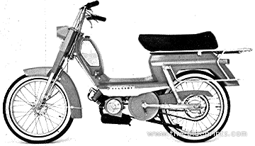 Peugeot 104VBI Moped motorcycle - drawings, dimensions, figures