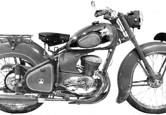 Мотоцикл Peugeot 176AS (1954) - чертежи, габариты, рисунки