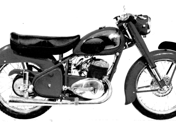 Мотоцикл Peugeot 176GS (1954) - чертежи, габариты, рисунки