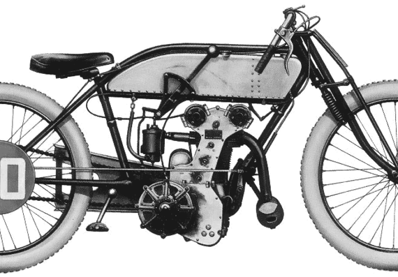 Мотоцикл Peugeot (1913) - чертежи, габариты, рисунки