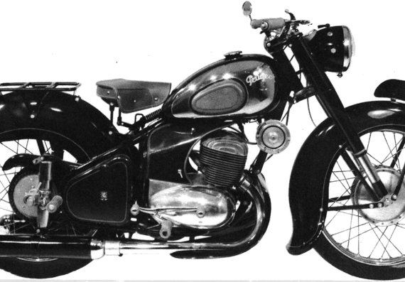 Peugeot 256TC4 motorcycle (1954) - drawings, dimensions, pictures