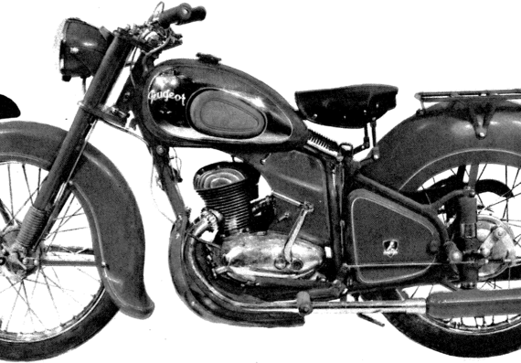Мотоцикл Peugeot 56TL4 (1954) - чертежи, габариты, рисунки