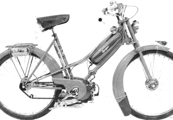 Peugeot Bima motorcycle (1954) - drawings, dimensions, pictures