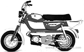 Peugeot GT10 Moped motorcycle - drawings, dimensions, figures