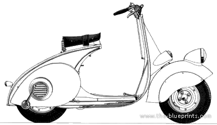 Мотоцикл Piaggio Vespa - чертежи, габариты, рисунки