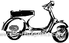 Мотоцикл Piaggio Vespa 125 - чертежи, габариты, рисунки