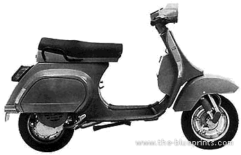 Мотоцикл Piaggio Vespa PK50 - чертежи, габариты, рисунки