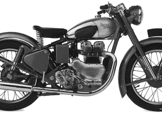 Royal Enfield 500 motorcycle (1951) - drawings, dimensions, pictures