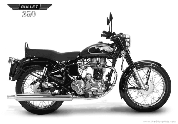 Royal Enfield Bullet 350 motorcycle (2005) - drawings, dimensions, pictures