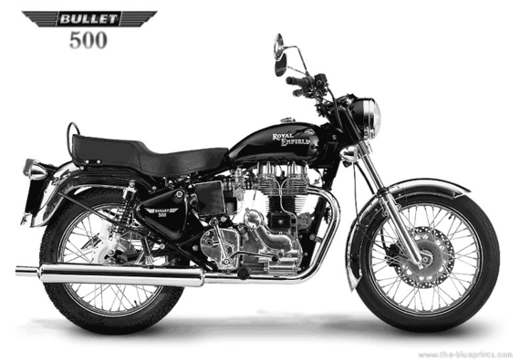 Royal Enfield Bullet 500 motorcycle (2005) - drawings, dimensions, pictures