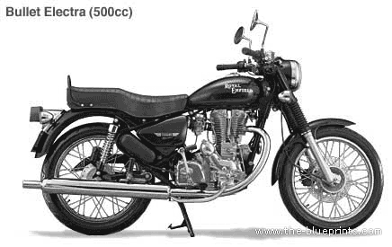 Royal Enfield Bullet Electra 500 motorcycle (2005) - drawings, dimensions, pictures