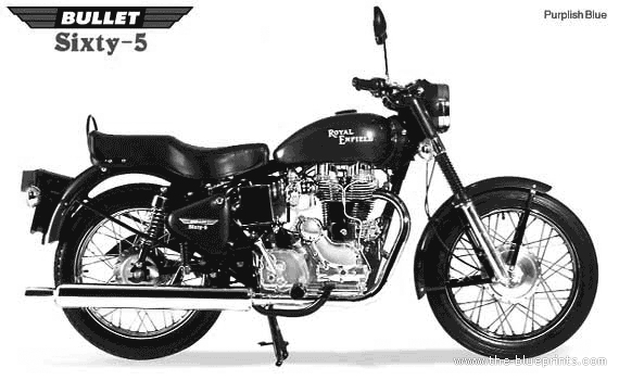 Royal Enfield Bullet Sixty-5 500 motorcycle (2005) - drawings, dimensions, pictures