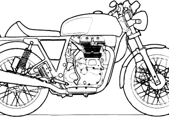 Мотоцикл Royal Enfield Continental GT - чертежи, габариты, рисунки