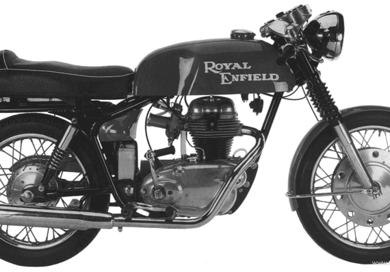 Motorcycle Royal Enfield Continental GT (1966) - drawings, dimensions, pictures