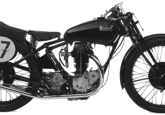 Rudge TT Replica motorcycle (1933) - drawings, dimensions, pictures