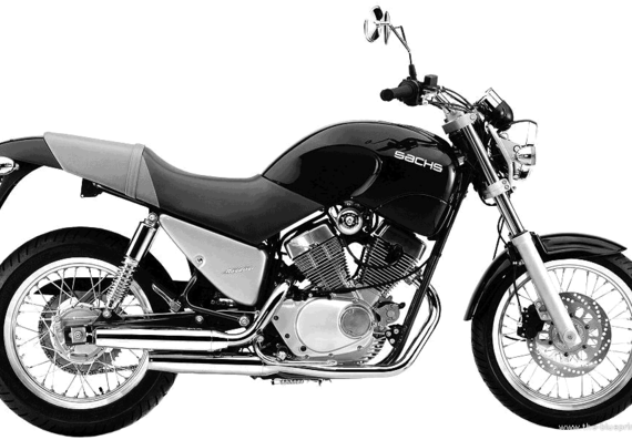 Мотоцикл Sachs 125 V2 (2001) - чертежи, габариты, рисунки