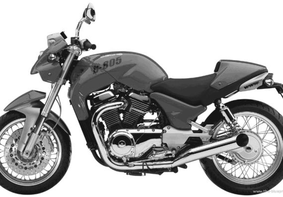 Мотоцикл Sachs B 805 (2002) - чертежи, габариты, рисунки