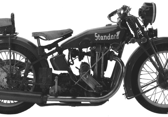 Мотоцикл Standard 500 (1927) - чертежи, габариты, рисунки