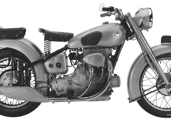 Мотоцикл Sunbeam S8 (1953) - чертежи, габариты, рисунки