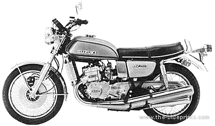 Мотоцикл Suzuki 500 - чертежи, габариты, рисунки