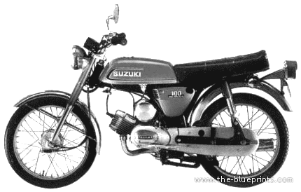 Suzuki A100 motorcycle - drawings, dimensions, figures
