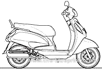 Мотоцикл Suzuki Access 125 - чертежи, габариты, рисунки