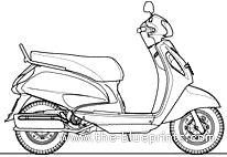 Мотоцикл Suzuki Access 125 (2009) - чертежи, габариты, рисунки
