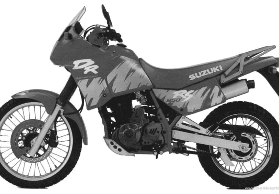 Мотоцикл Suzuki DR650 (1991) - чертежи, габариты, рисунки