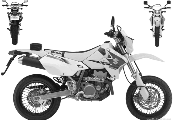 Мотоцикл Suzuki DR Z400SM (2005) - чертежи, габариты, рисунки