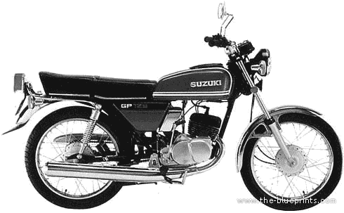 Мотоцикл Suzuki GP125 (1980) - чертежи, габариты, рисунки