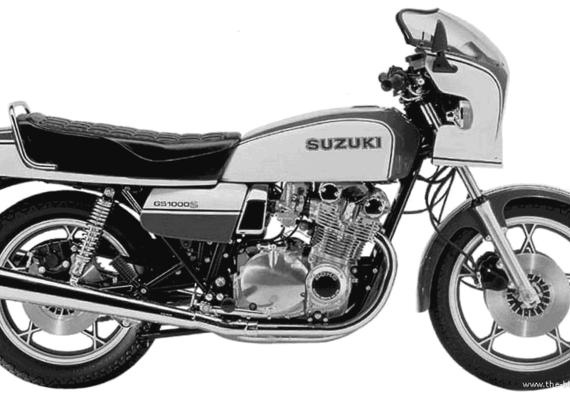 Мотоцикл Suzuki GS1000S (1979) - чертежи, габариты, рисунки