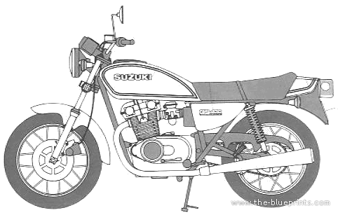 Suzuki GS400 motorcycle - drawings, dimensions, figures