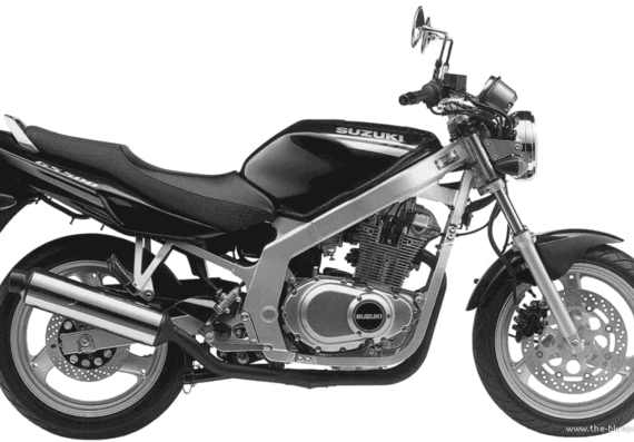 Мотоцикл Suzuki GS500 (2001) - чертежи, габариты, рисунки