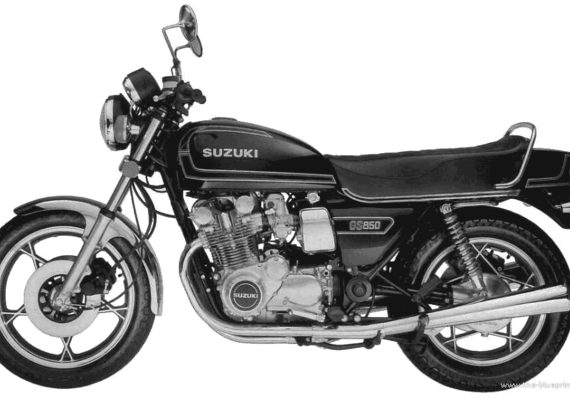 Мотоцикл Suzuki GS850 (1979) - чертежи, габариты, рисунки