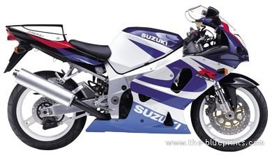Мотоцикл Suzuki GSX-R 750 - чертежи, габариты, рисунки